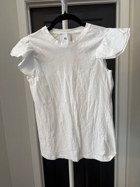 G. Label by Goop White Flutter Sleeve Tee